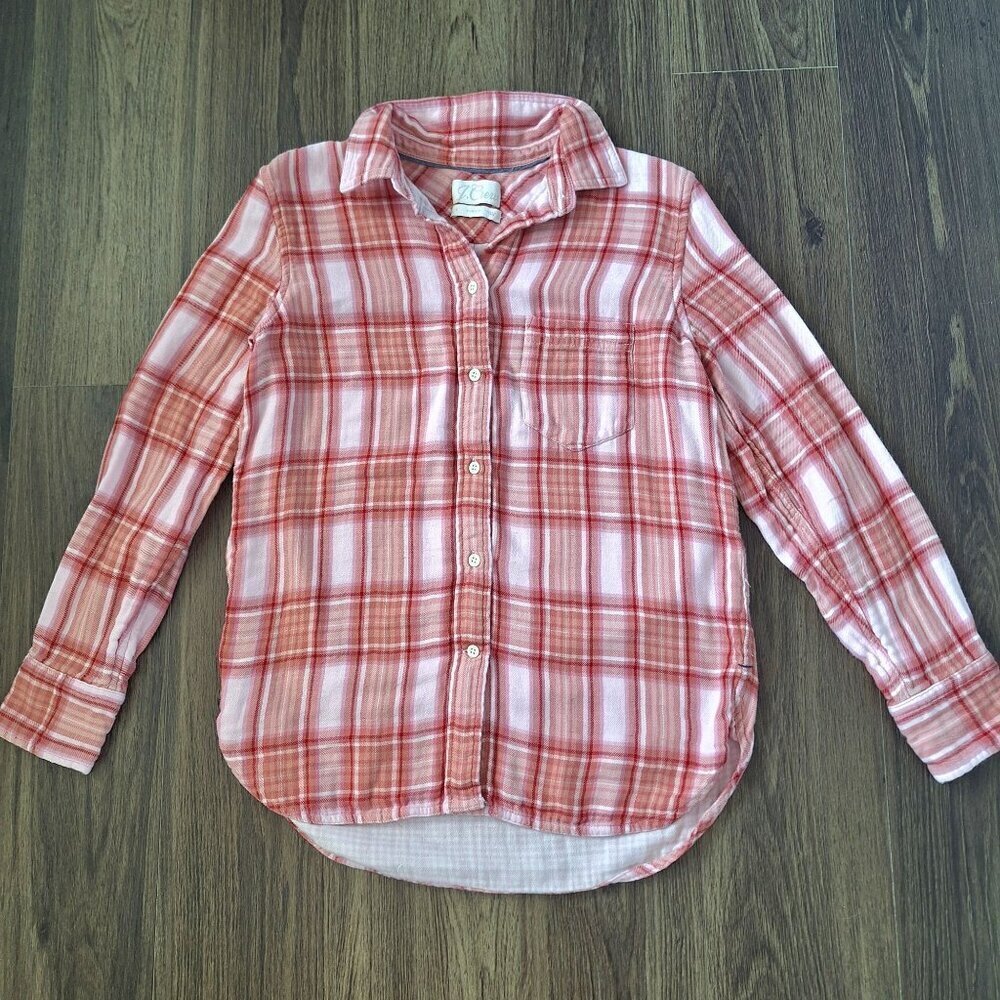 💙 J.Crew Plaid Classic Flannel Medium Thickness 100% Cotton Size S Outdoors Cot
